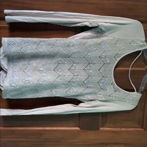 Buckle Beige Lace with a Swoop Back Top